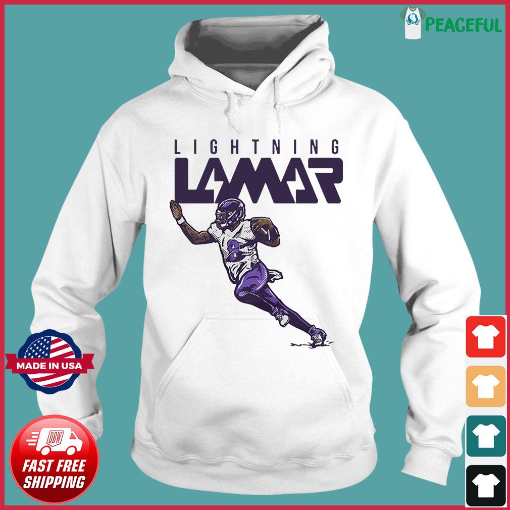 Official Lightning Lamar Jackson T-Shirt NFLPA, hoodie, sweater