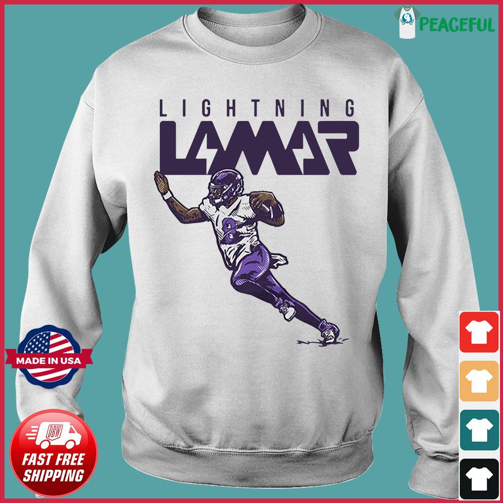 Official Lightning Lamar Jackson T-Shirt NFLPA, hoodie, sweater