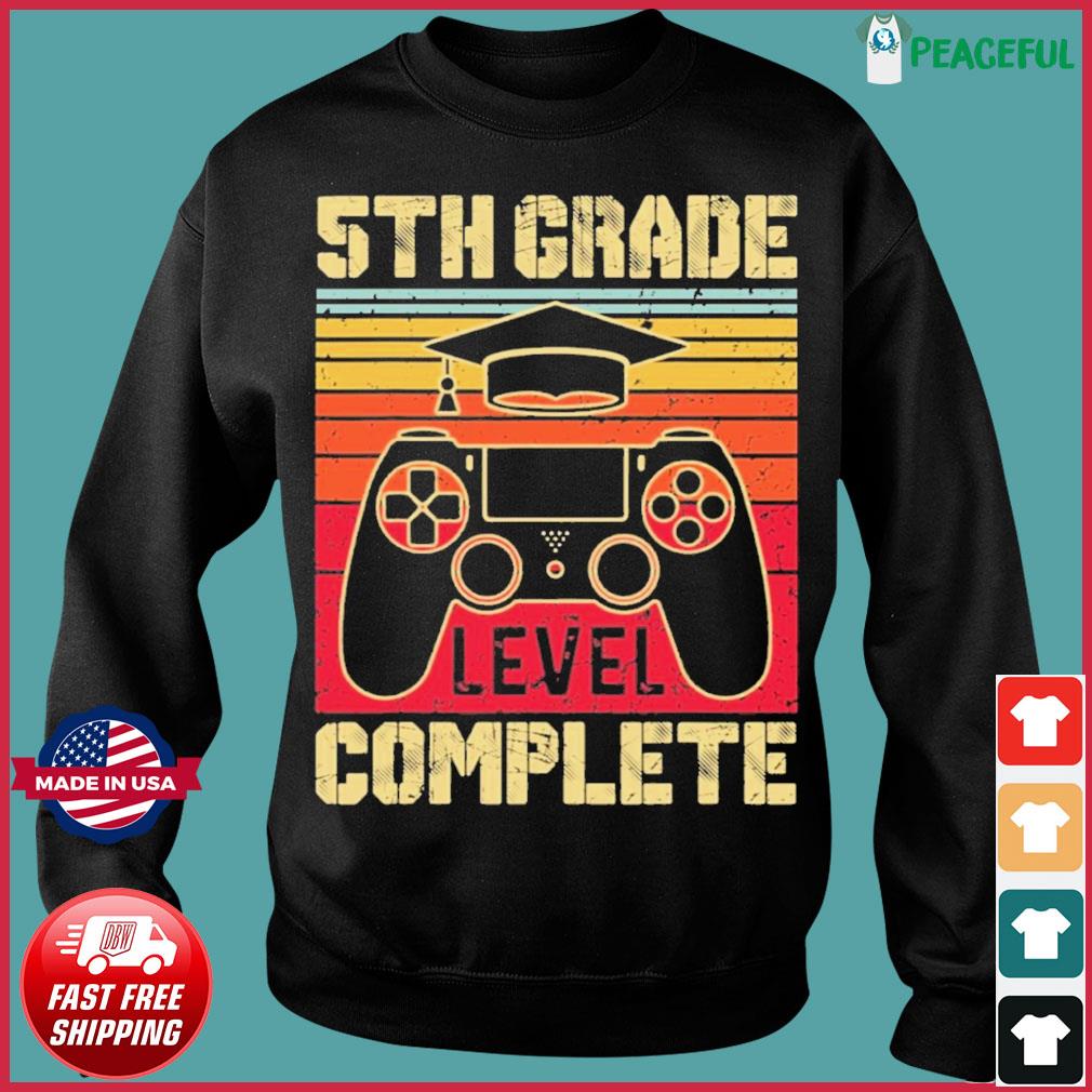 5th Grade Level Complete Gamer Vintage Shirt Hoodie Sweater Long Sleeve And Tank Top