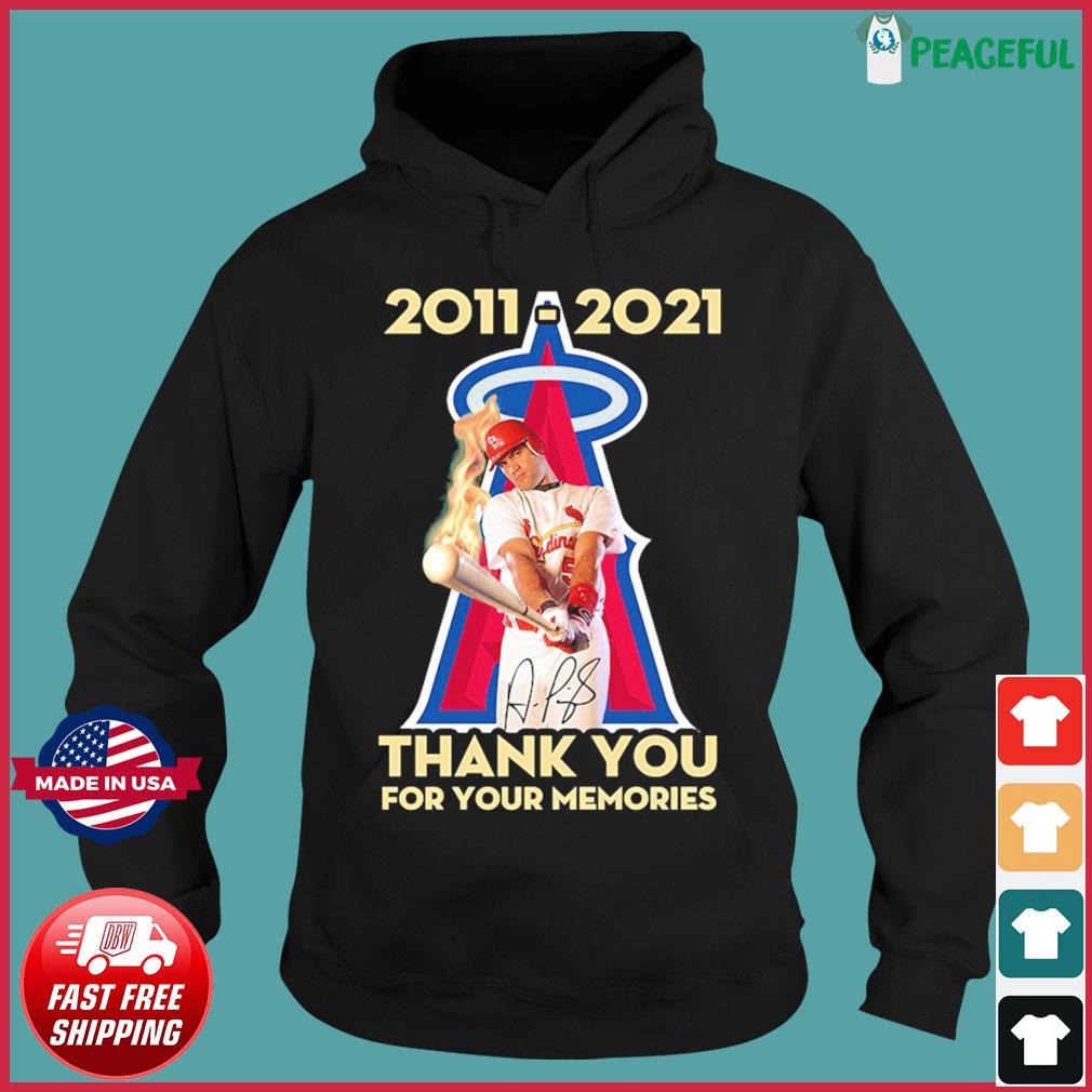 Los Angeles Angels With The Albert Pujols St Louis Cardinals 2011 2021  Signature Thank You For The Memories Shirt, hoodie, sweater, long sleeve  and tank top