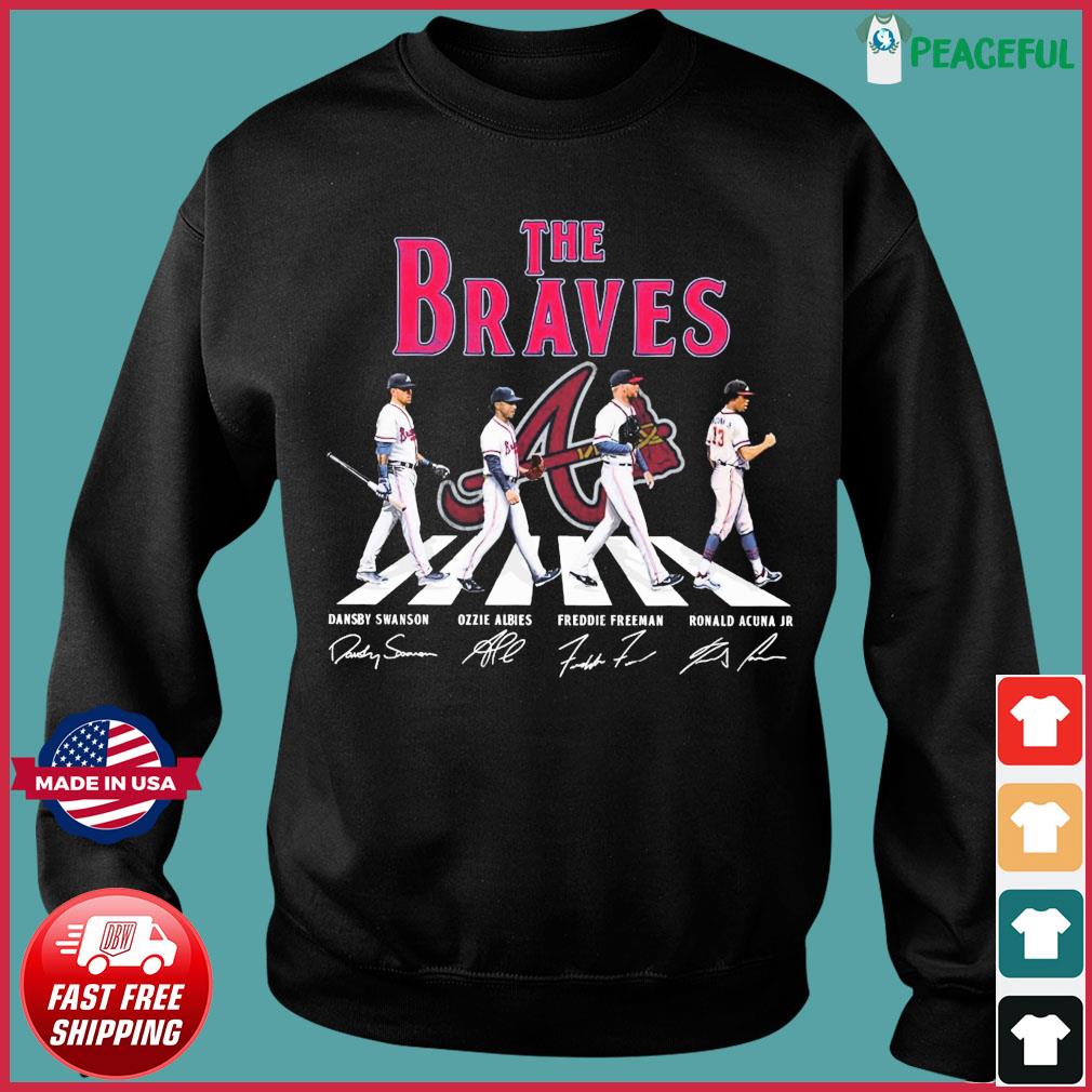 MLB The Braves Abbey Road Swanson Albies Freeman And Acuna Jr Signatures  Shirt, hoodie, sweater, long sleeve and tank top