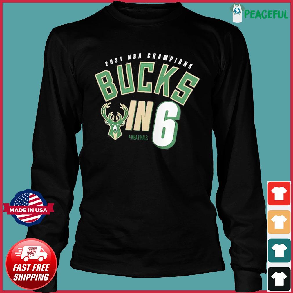Milwaukee Bucks Fanatics Branded 2021 NBA Finals Champions Bucks In Six T- Shirt - Black