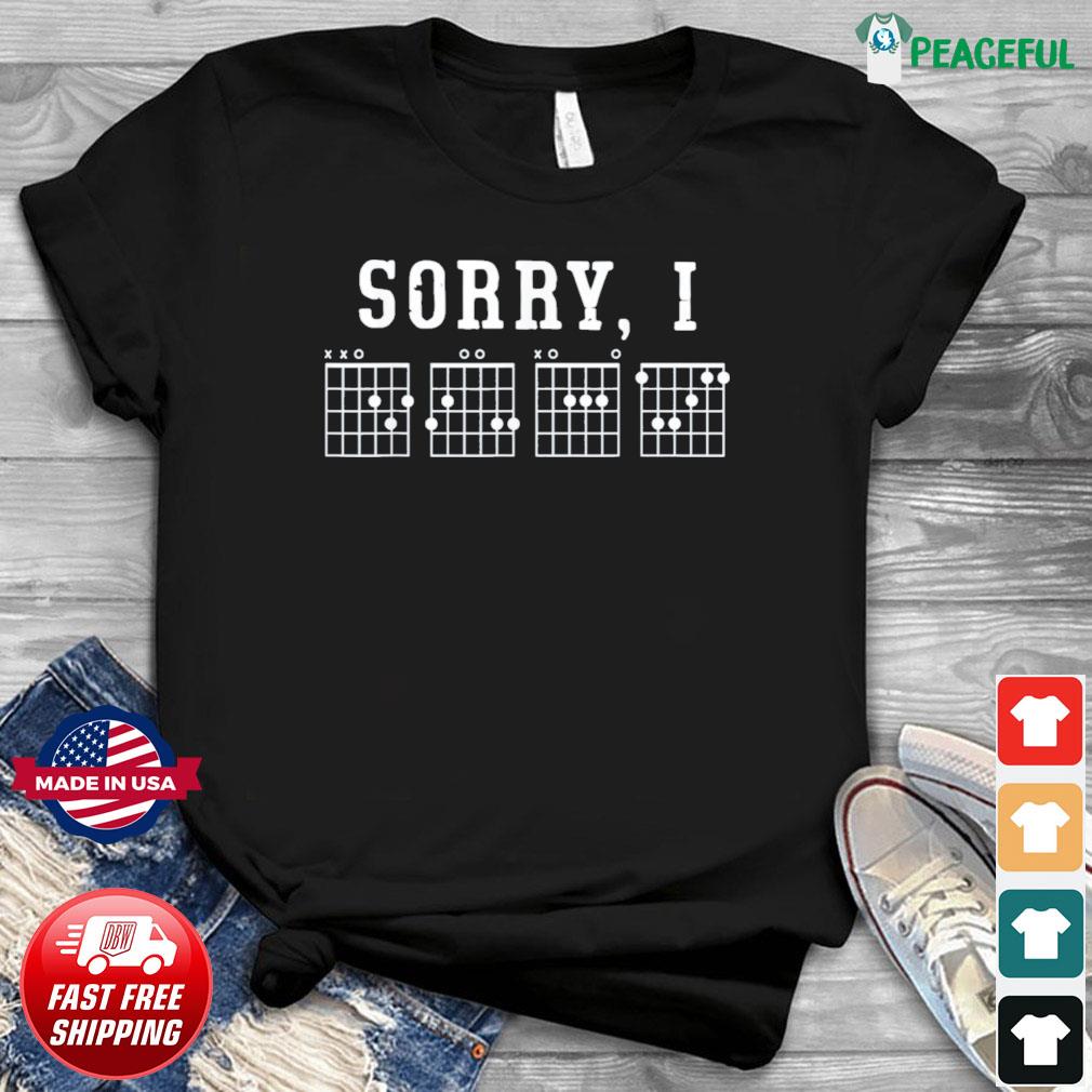 Sorry I-DGAF Funny Hidden Message Guitar Chords For Lover T-Shirt 