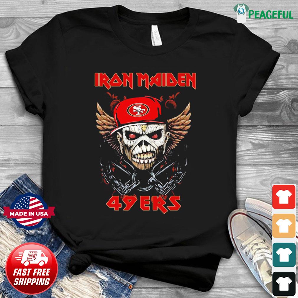 Iron Maiden Skull San Francisco 49ers T-Shirt, 49ers Gifts for Him