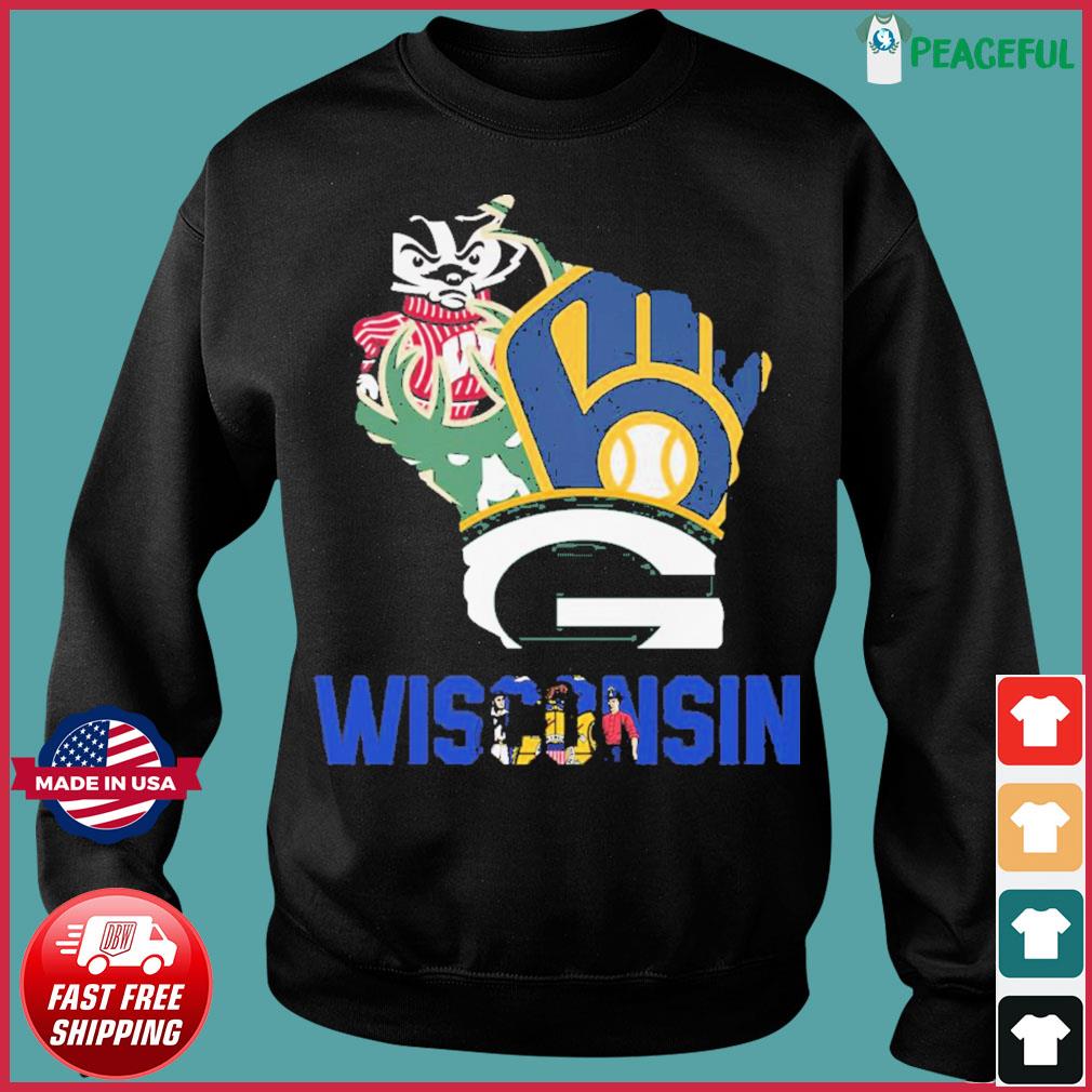 Green bay packers milwaukee brewers milwaukee bucks wisconsin badgers  inside me shirt - ShirtsOwl Office