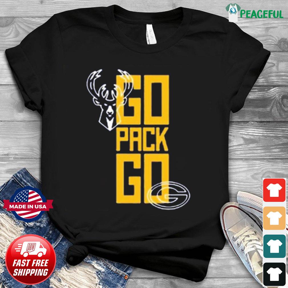 Go Pack Go Shirt - Milwaukee Bucks And Green Bay Packers T-Shirt -  ReviewsTees