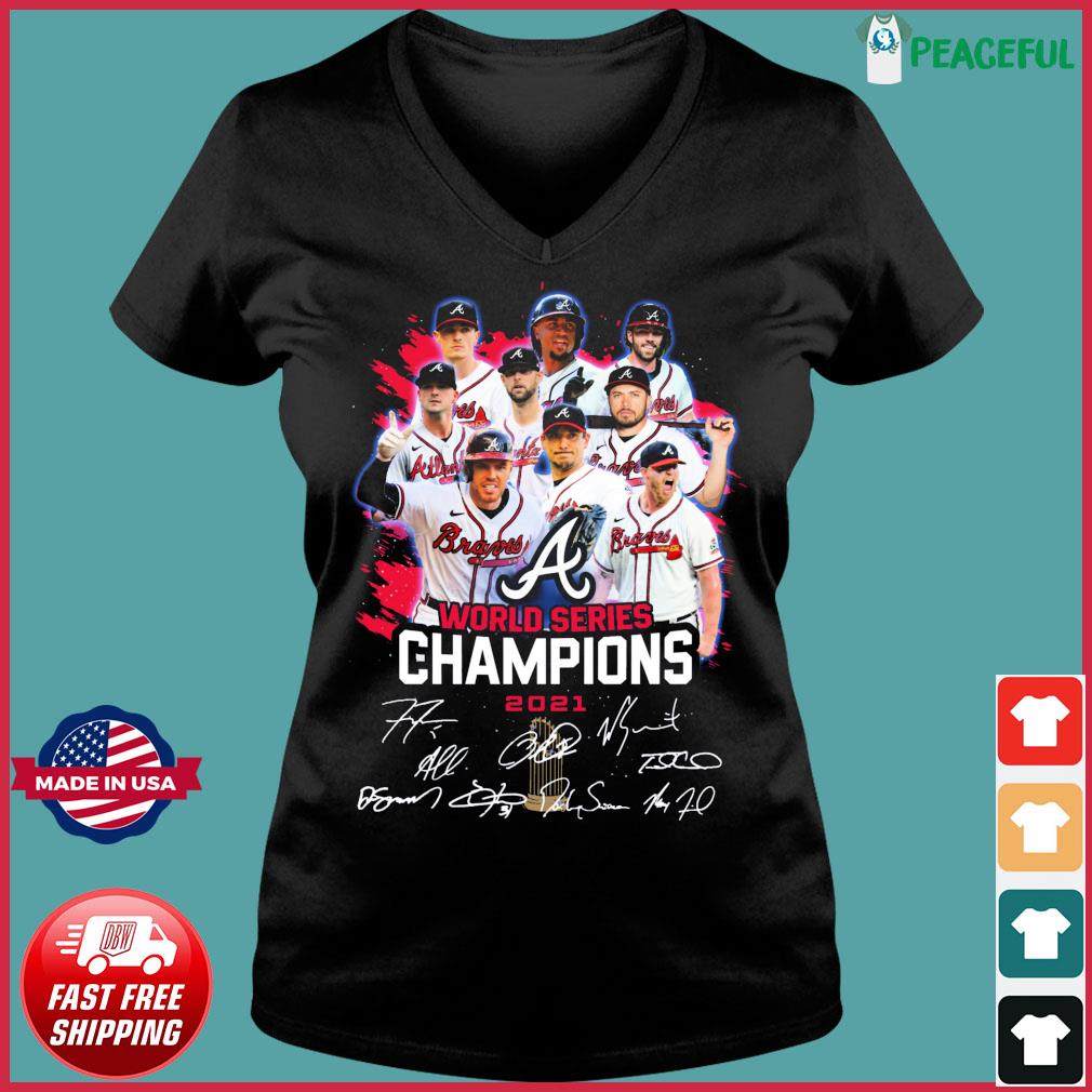 Atlanta Braves Cup 2021 World Series Champions signatures T-shirt