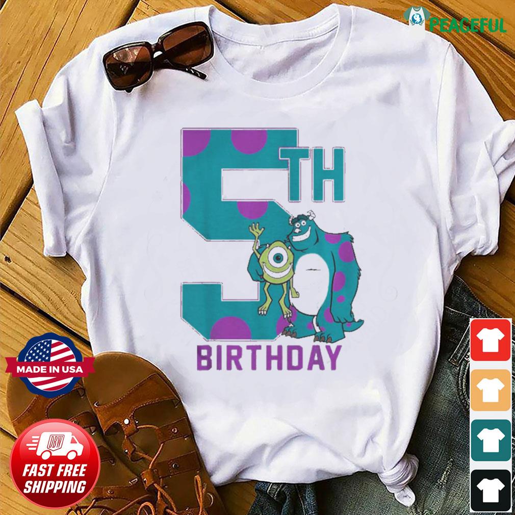 Disney Pixar Monsters Inc Mike & Sully Happy 5th Birthday Shirt, hoodie,  sweater, long sleeve and tank top