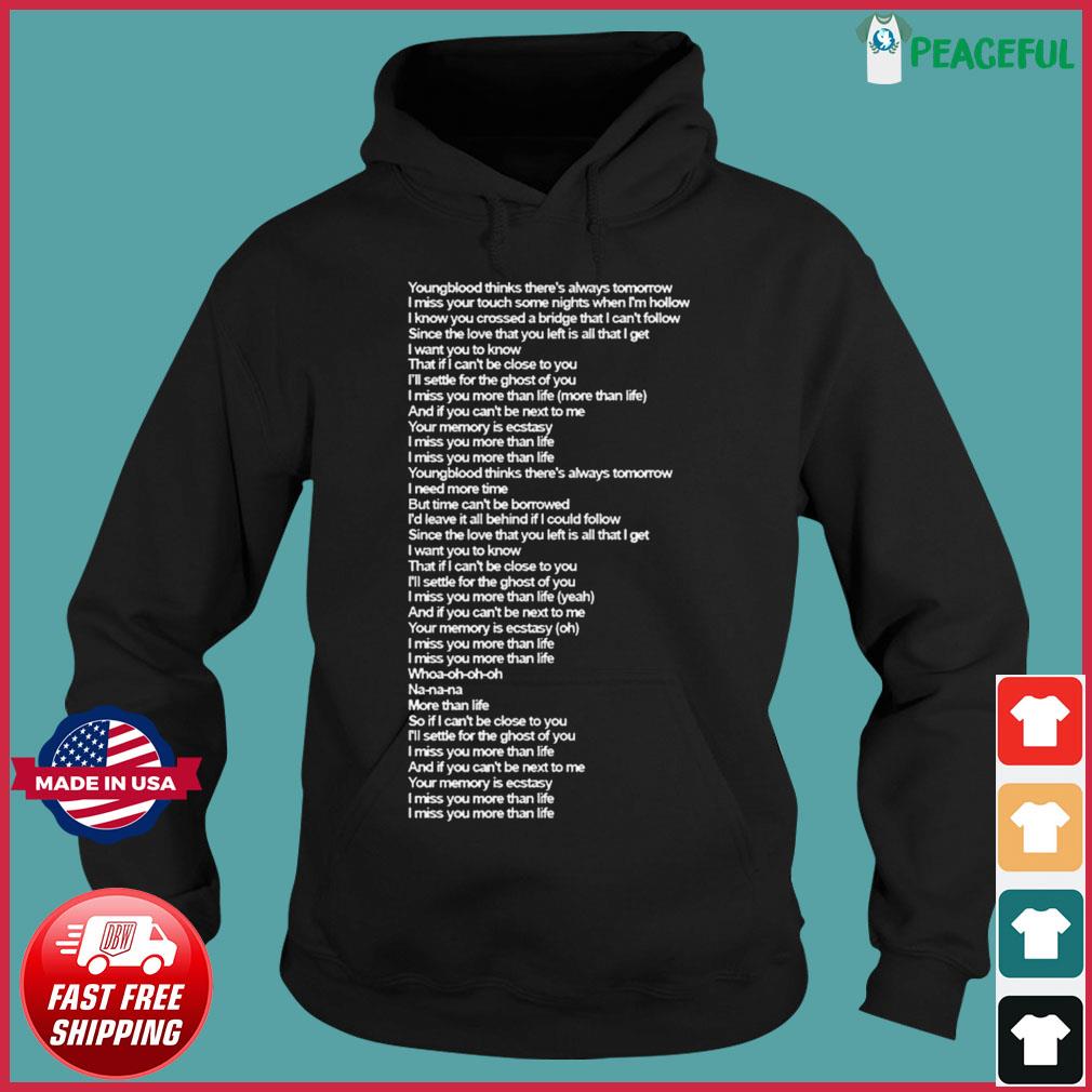 Justin Bieber ghost lyrics I shirt, hoodie, sweater and long sleeve