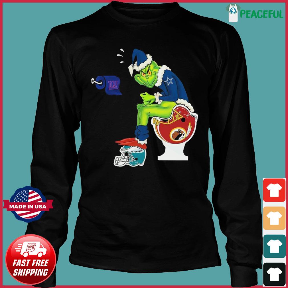 Washington Redskins Fanpage - Spacytee Washington American Football Team T  Shirt Grinch Lovers Tshirt Grinch Santa Claus Toilet Tshirt Men T-Shirt  (XL, Black)  (via )