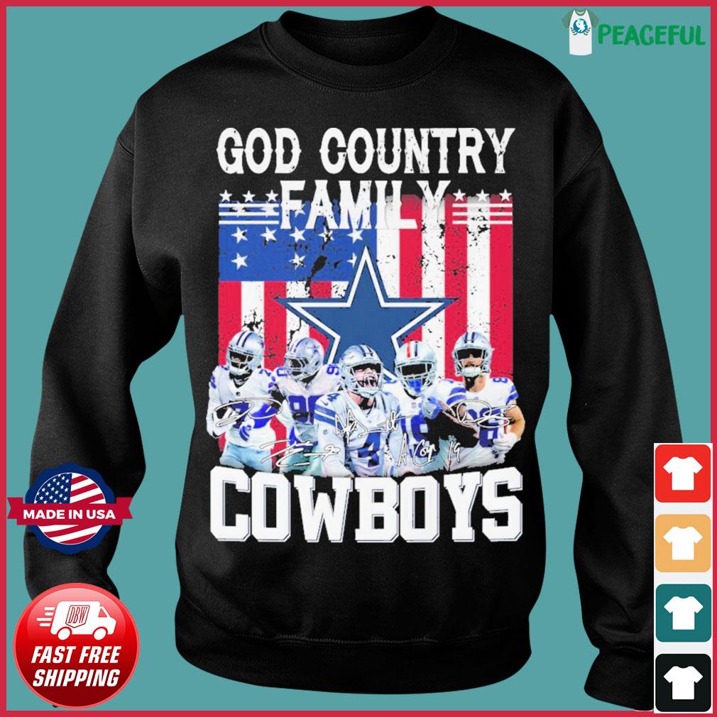 Dallas Cowboys Football God Country Family American Flag Shirt