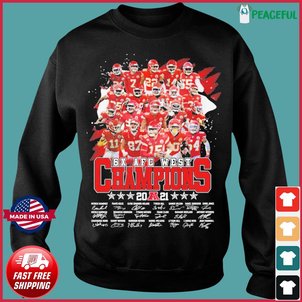 2022 Kansas City Chiefs AFC west division Champions signatures shirt,  hoodie, sweater, long sleeve and tank top