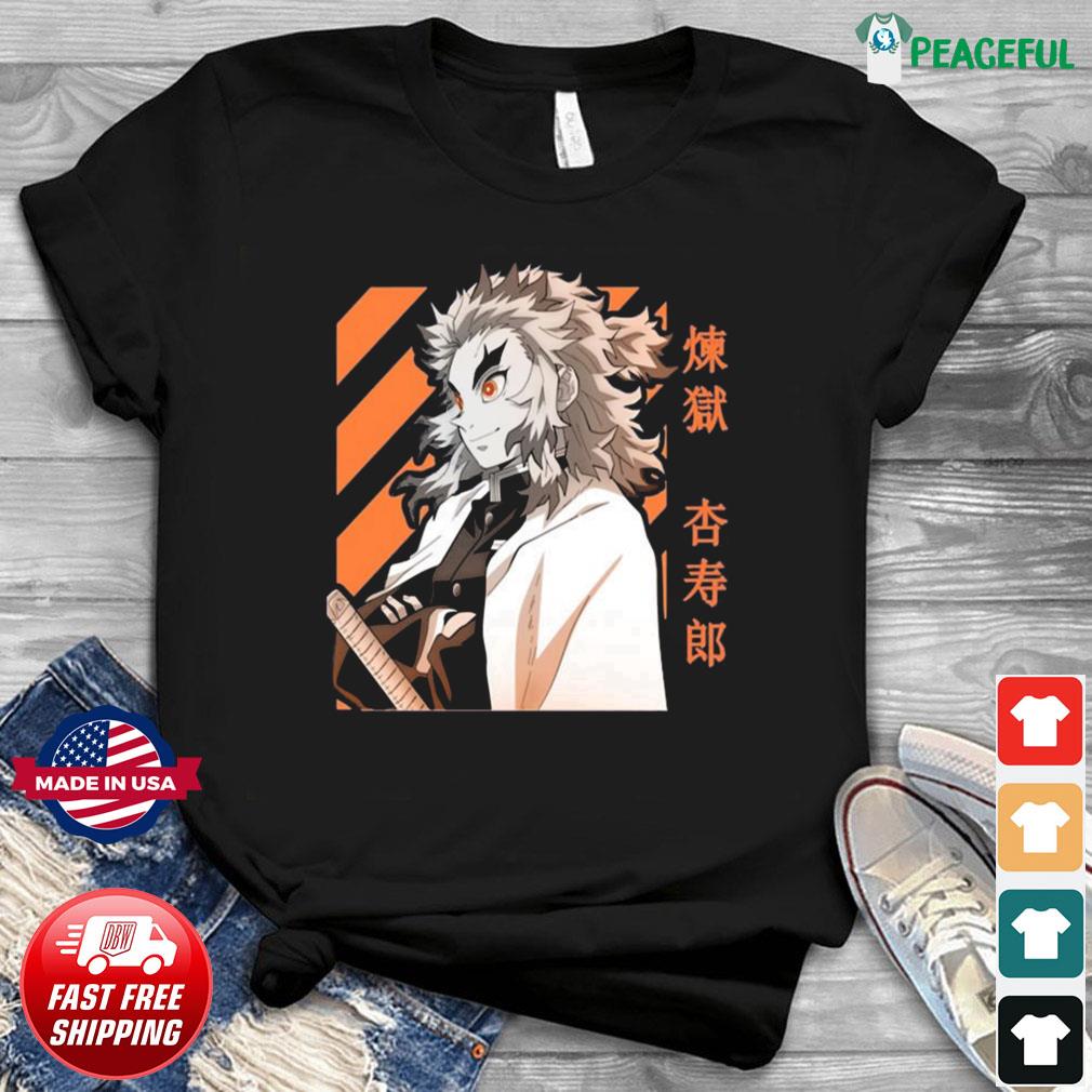 Demon Slayer T-shirt Kyojuro Rengoku Anime Kimetsu No Yaiba Anime