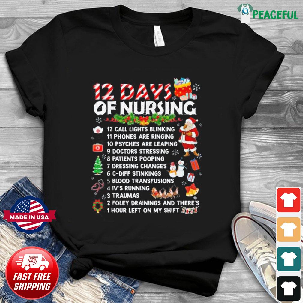 nurses 12 days of christmas shirt