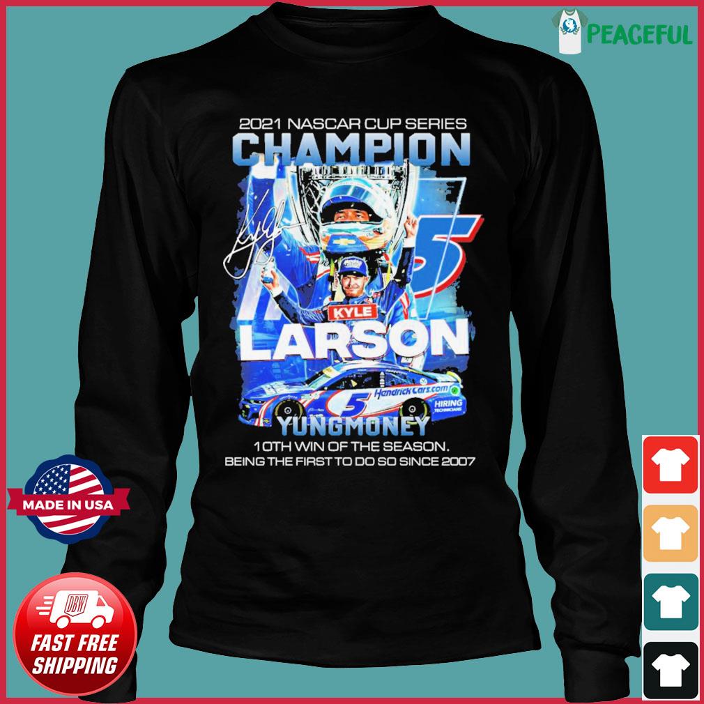 Kyle Larson 2021 Nascar Cup Series Champion signature shirt, hoodie,  sweater, long sleeve and tank top