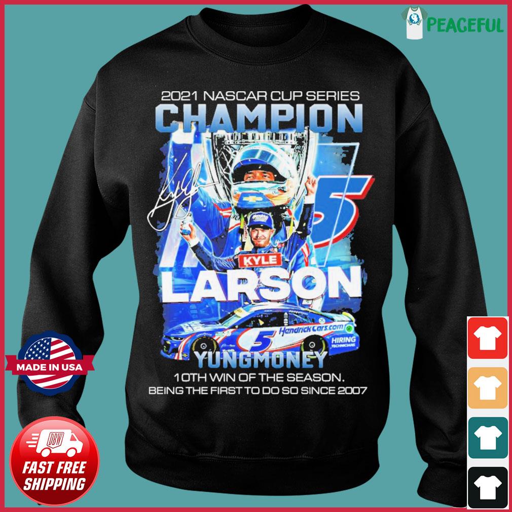 Kyle Larson 2021 Nascar Cup Series Champion signature shirt, hoodie,  sweater, long sleeve and tank top