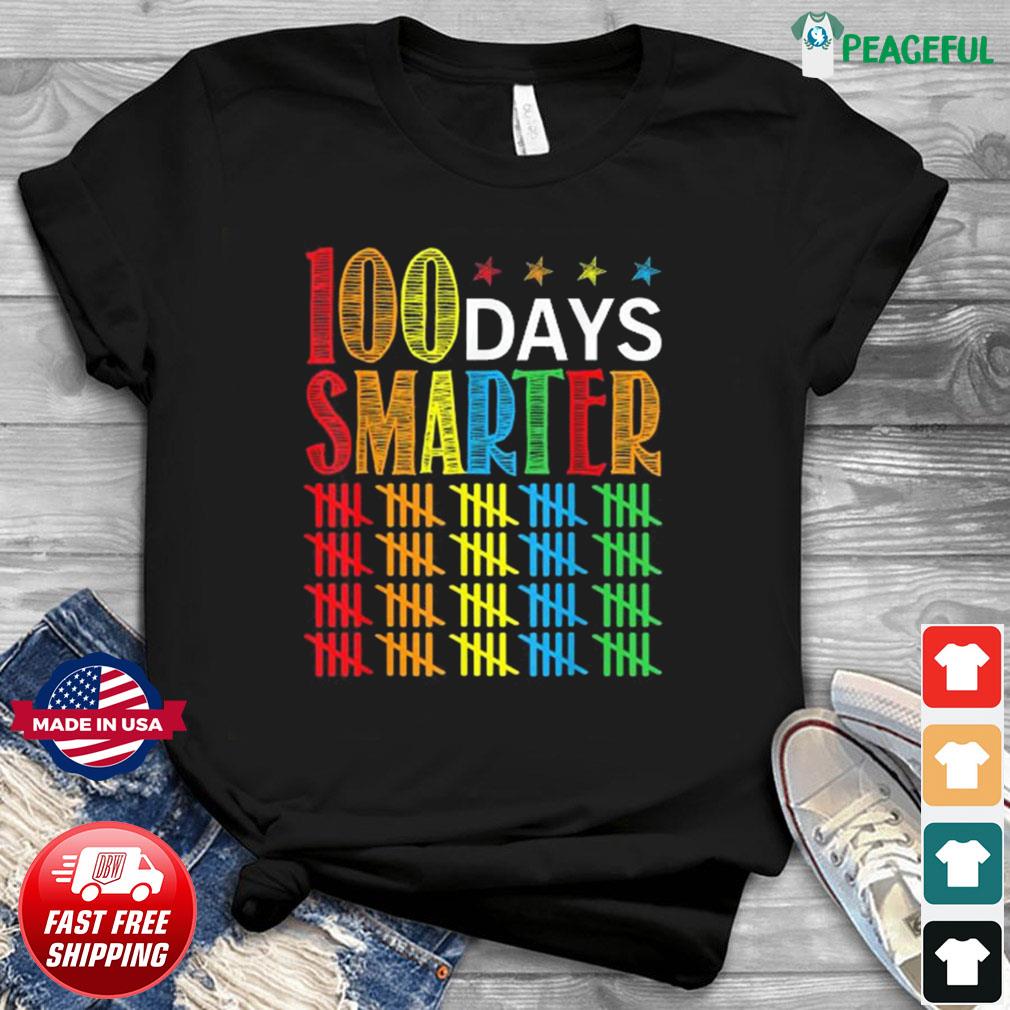 teacher shirt, 100 days smarter colorful unisex raglan shirt