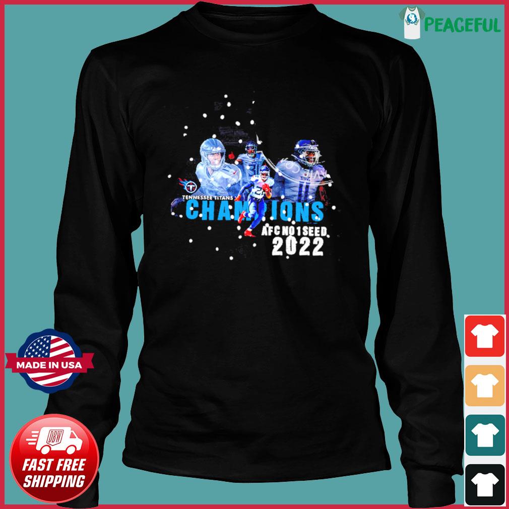 Tennessee Titans 2022 AFC No 1 Seed Champions Fan Gifts T-Shirt - REVER  LAVIE