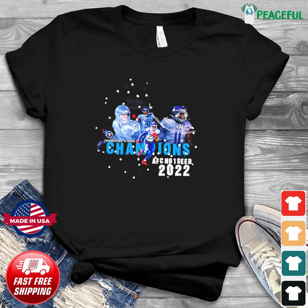 Tennessee Titans 2022 AFC No 1 Seed Champions Fan Gifts T-Shirt - REVER  LAVIE