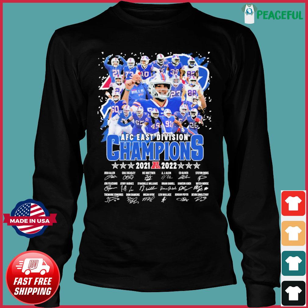 Buffalo Bills Team 2021 2022 AFC East Division Champions Signatures Shirt,  hoodie, sweater, long sleeve and tank top