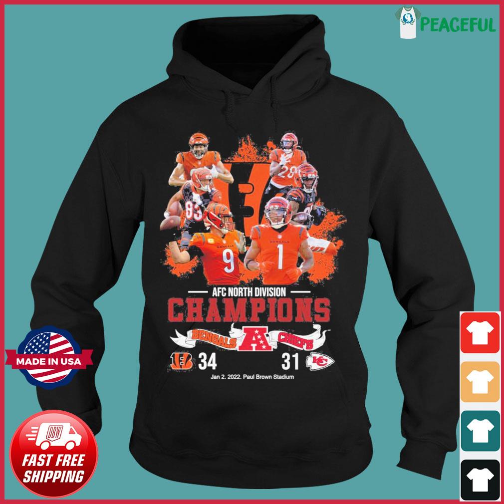 Cincinnati Bengals Team AFC North Division Champions 2021 2022 Signatures  Shirt, hoodie, sweater, long sleeve and tank top