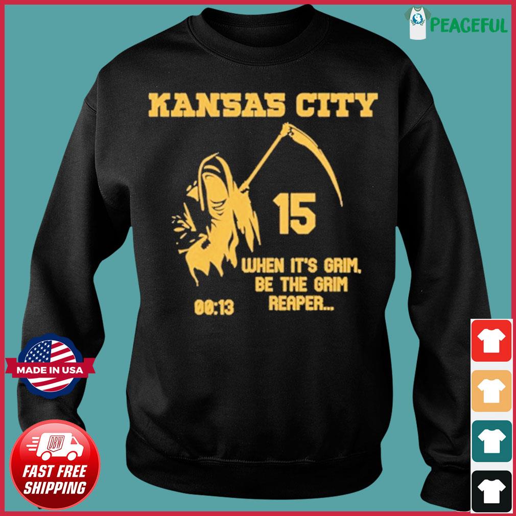 13 Seconds Patrick Mahomes KC Chiefs when it's Grim be the Grim Reaper  shirt, hoodie, sweater, long sleeve and tank top