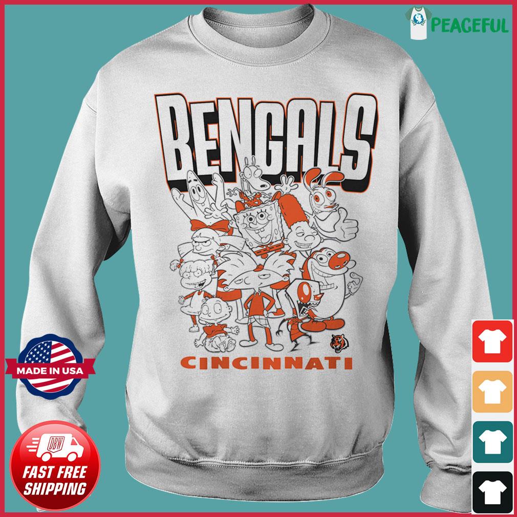 Men's Junk Food White Cincinnati Bengals NFL x Nickelodeon T-Shirt