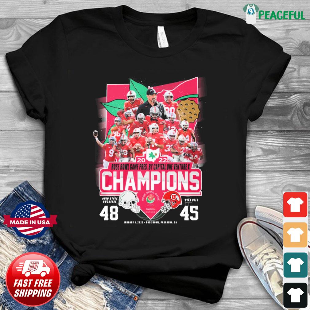 Ohio State Buckeyes Football Champions 2021 2022 Rose Bowl T-Shirt