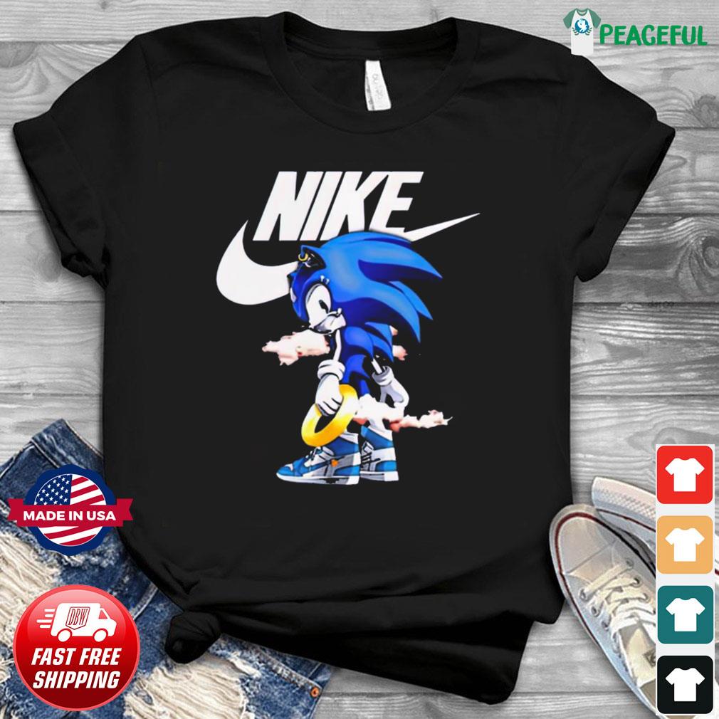Tale forbinde dele Sonic Nike Air Jordan 1 Blue Off White Shirt, hoodie, sweater, long sleeve  and tank top