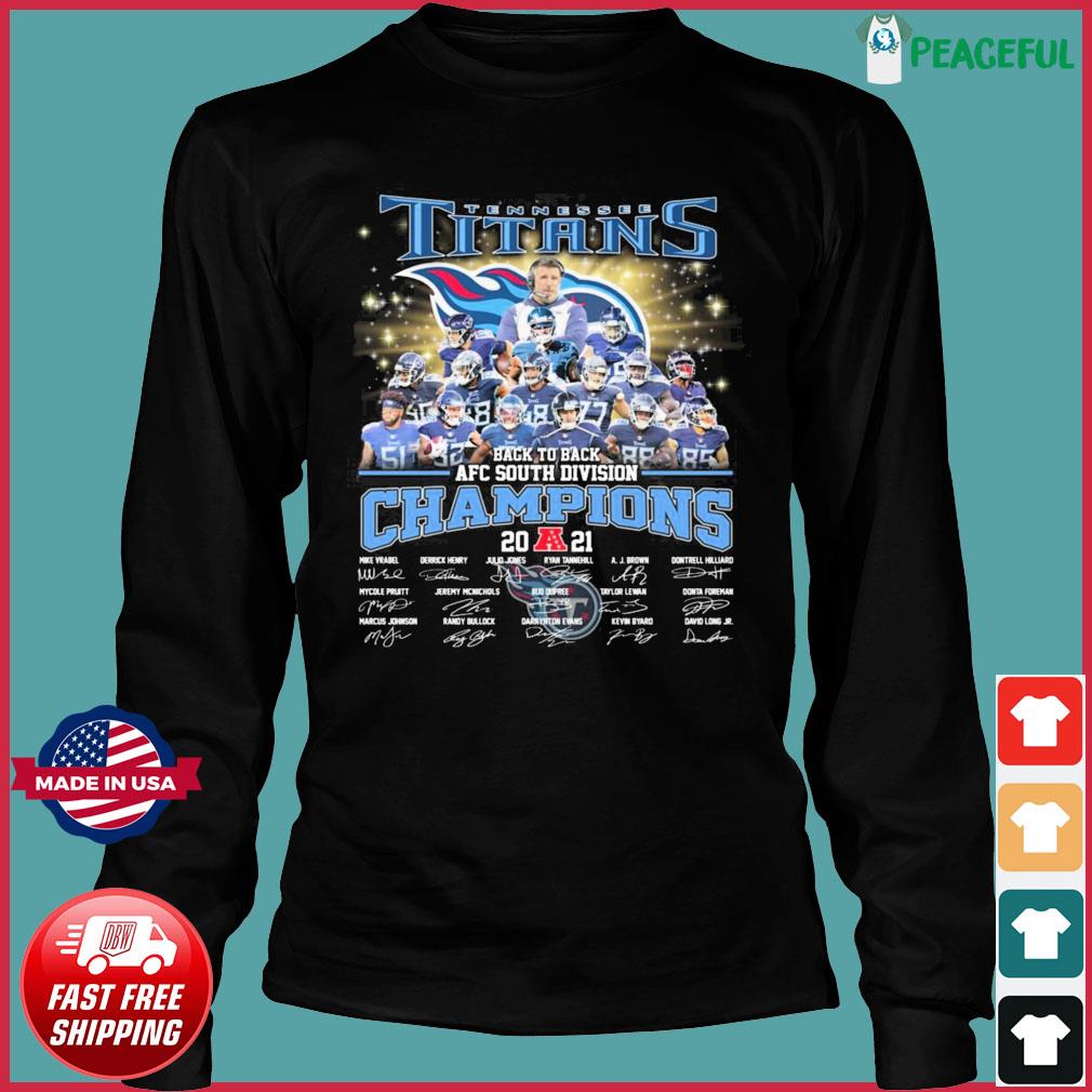 The Tennessee Titans Afc South Division Champions 2021 Signatures 2021 Shirt,  hoodie, sweater, long sleeve and tank top