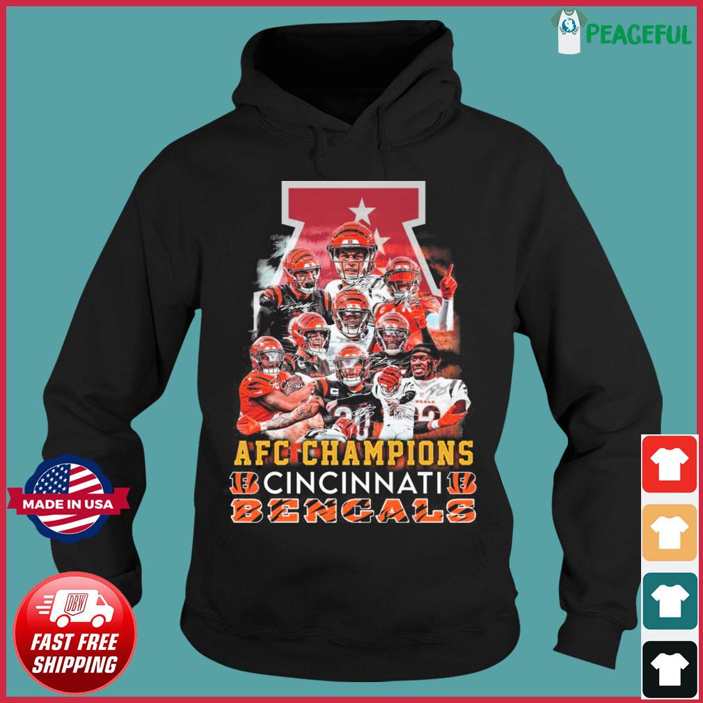 AFC Champions Cincinnati Bengals Team Signatures Shirt, Bengals Fan Gifts  in 2023