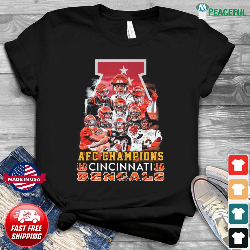 Afc Champions Cincinnati Bengals Team Signatures Shirt, hoodie, sweater,  long sleeve and tank top