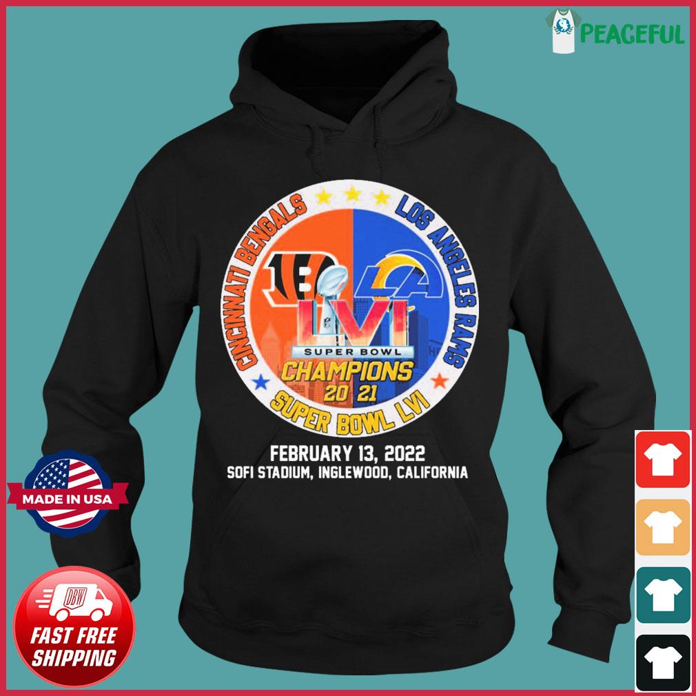 Cincinnati Bengals Vs Los Angeles Rams LVI NFL Super Bowl 2022 Shirt,Sweater,  Hoodie, And Long Sleeved, Ladies, Tank Top