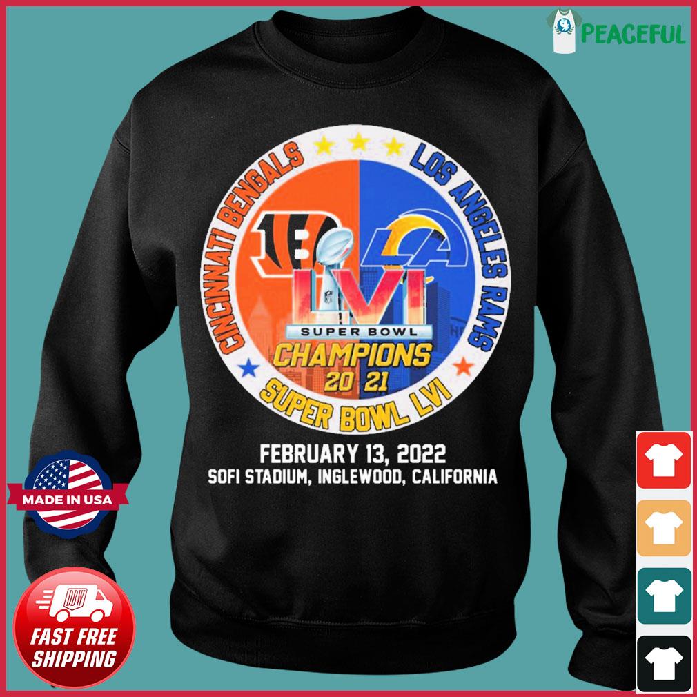 Cincinnati Bengals Vs Los Angeles Rams LVI NFL Super Bowl 2022 Shirt,Sweater,  Hoodie, And Long Sleeved, Ladies, Tank Top