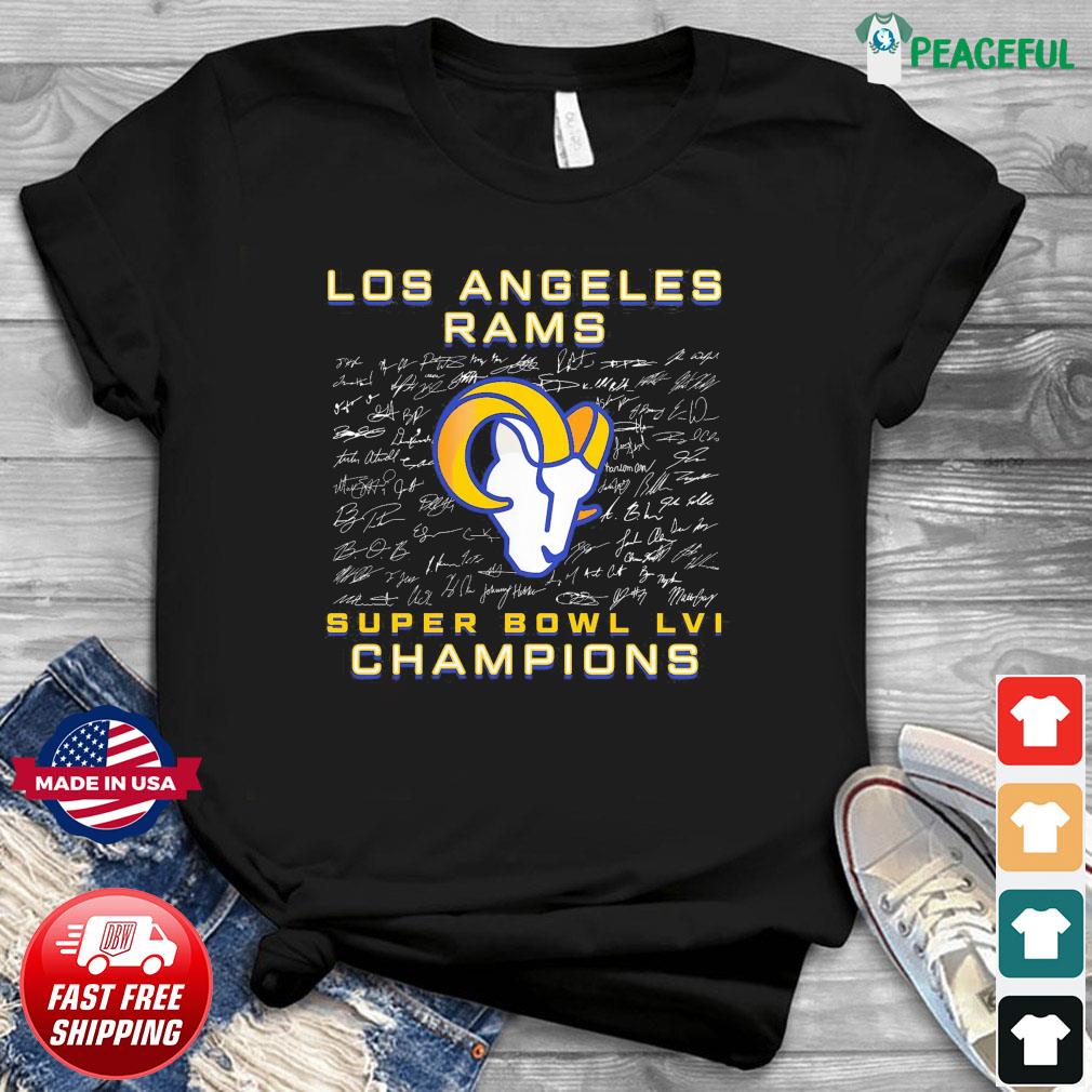 Awesome los Angeles Rams Super Bowl LVI Champions Roster Signature T-Shirt,  hoodie, sweater, long sleeve and tank top