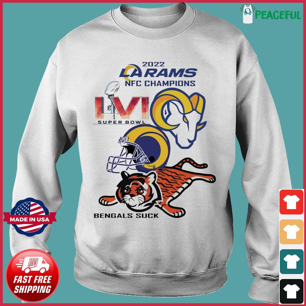 2022 LA Rams NFC Champions LVI Super Bowl Bengals suck meme shirt