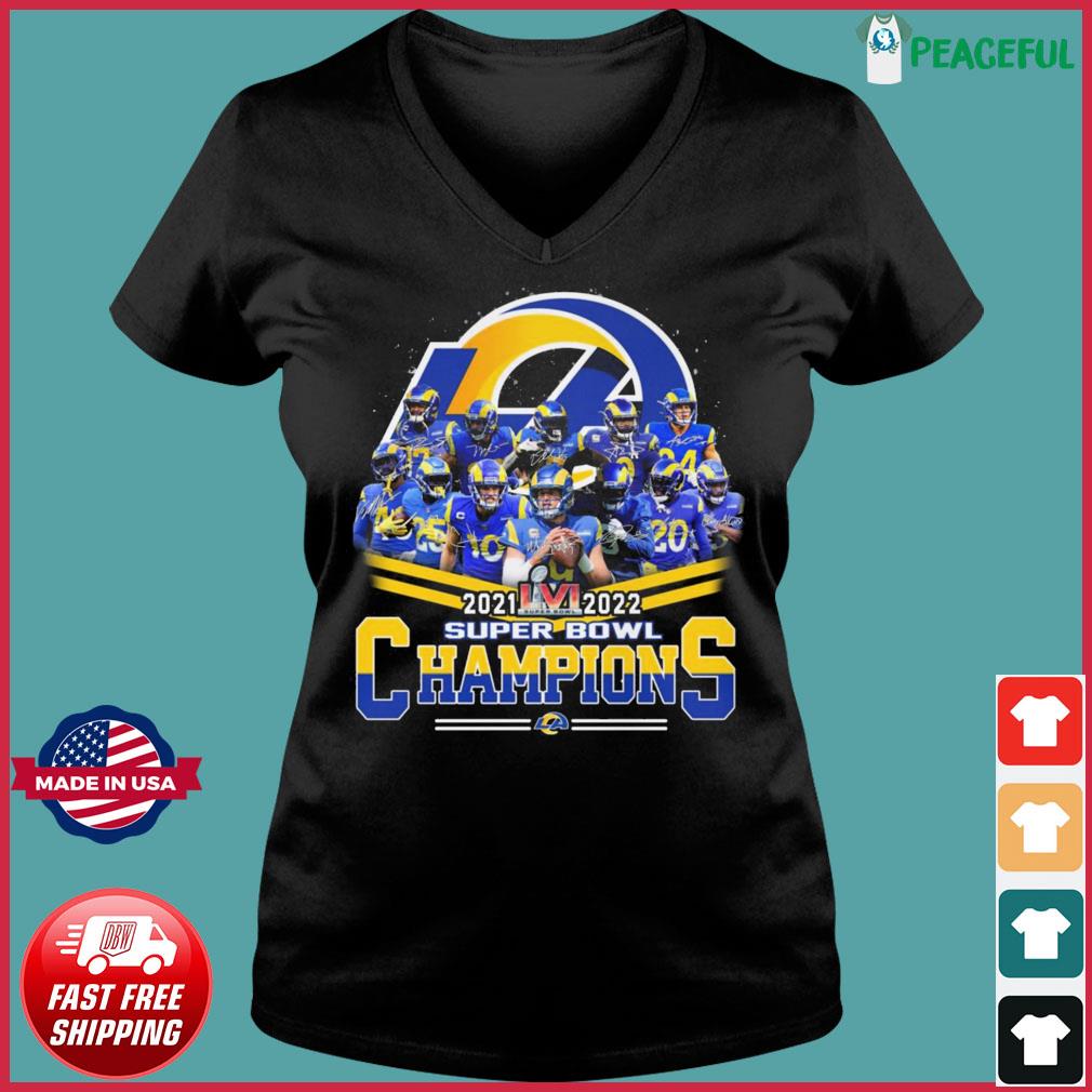 Los Angeles Rams super bowl champions 2021 2022 signatures shirt