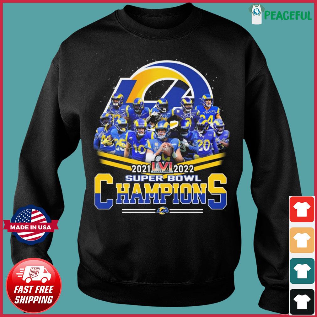 Los Angeles Rams NFL Super Bowl Champions LVI 2021-2022 signature shirt,  hoodie, sweater, long sleeve and tank top