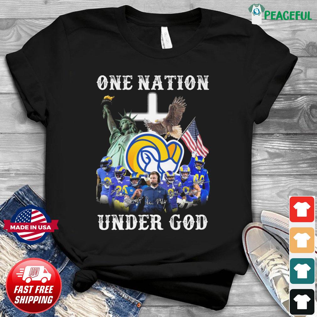 One Nation Under God Los Angeles Rams Team Super Bowl T-Shirt - Anynee