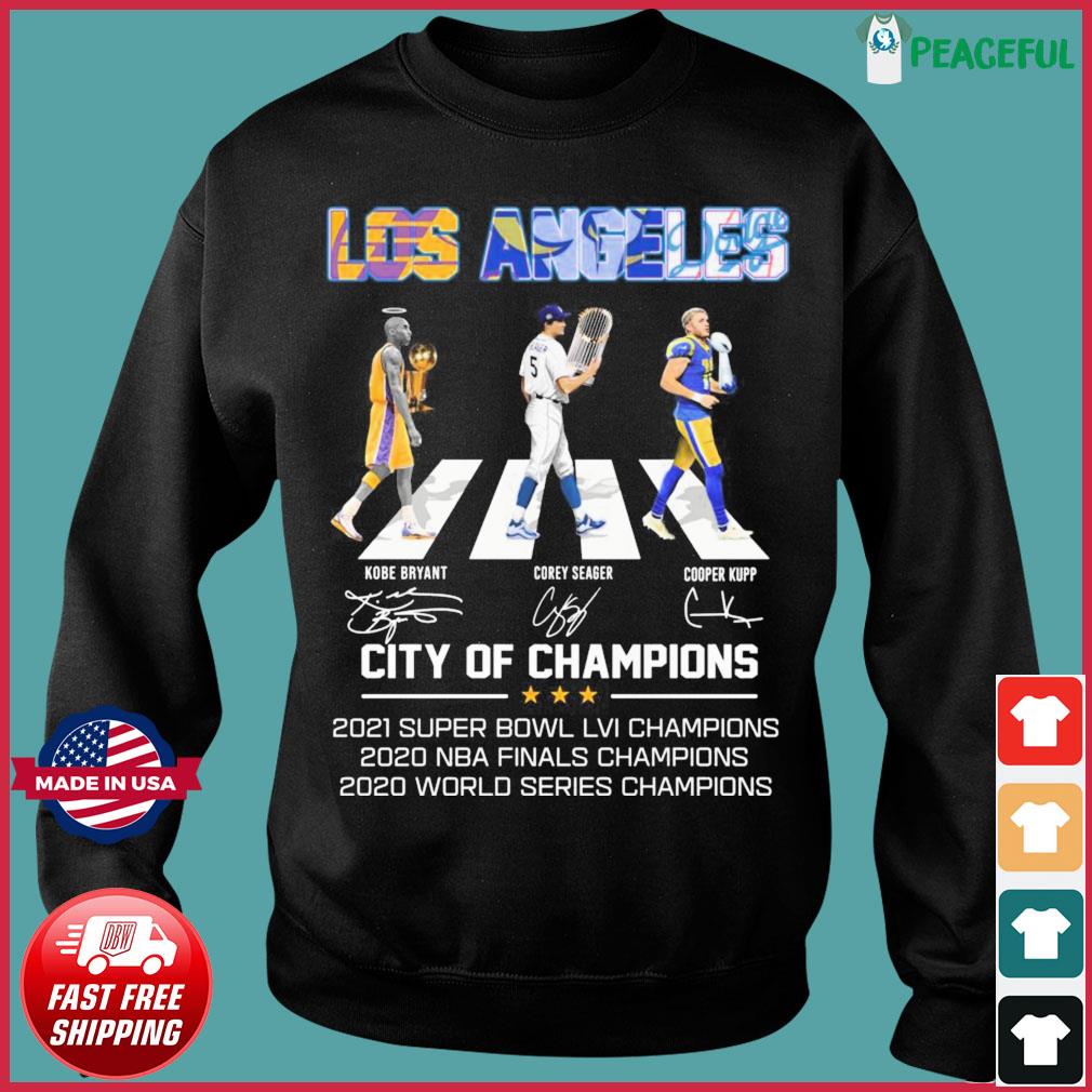 Official 2022 Kobe Bryant Corey Seager Cooper Kupp Los Angeles City of  champions abbey road signatures shirt, hoodie, sweater, long sleeve and  tank top