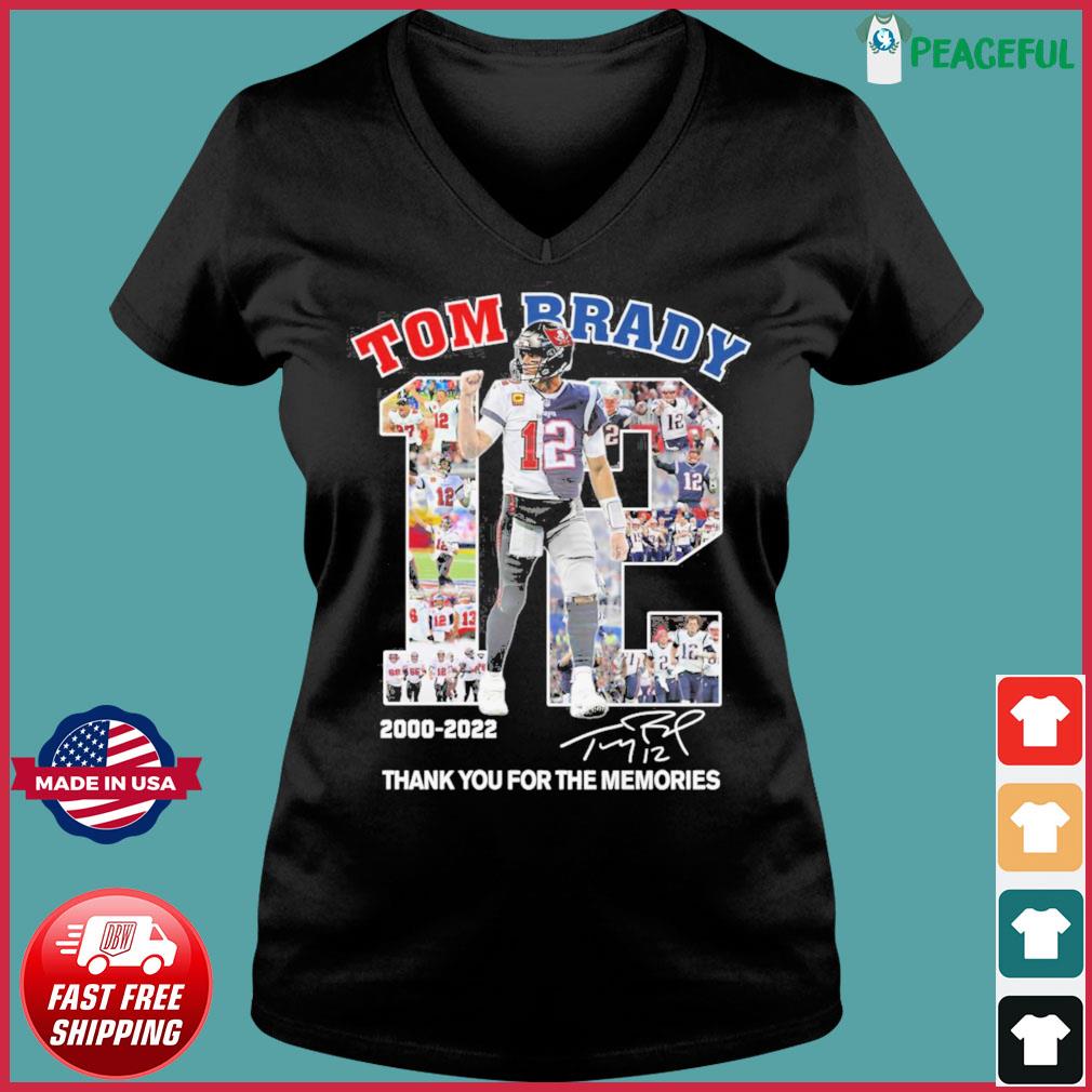 12 Tom Brady 2000 2022 Thank You For The Memories Signatures Shirt