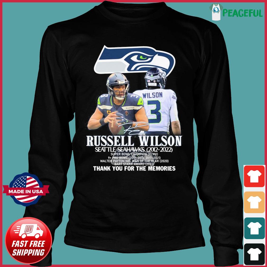 Official Russell Wilson Seattle Seahawks 2012 2022 Thank You For The  Memories New Shirt, hoodie, sweater, long sleeve and tank top