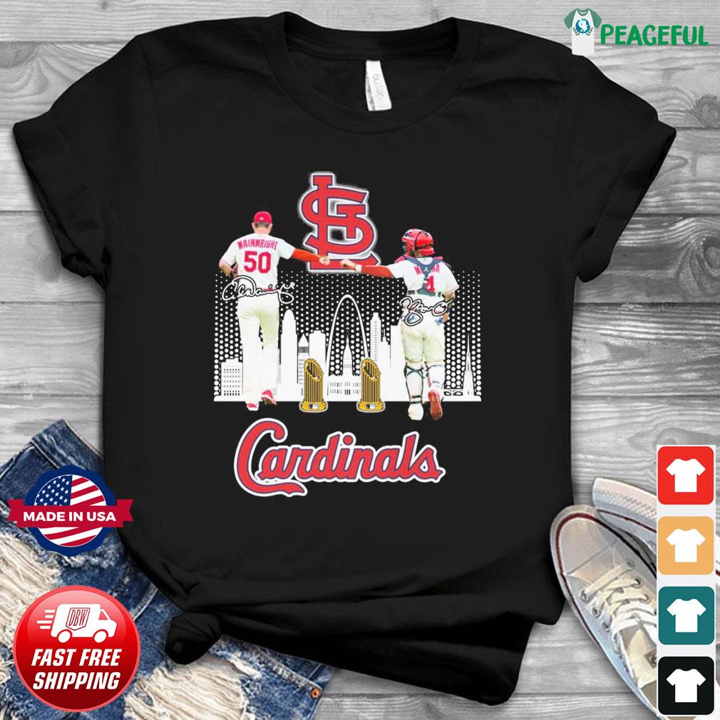 St Louis Cardinals Wainwright And Yadier Molina signatures shirt