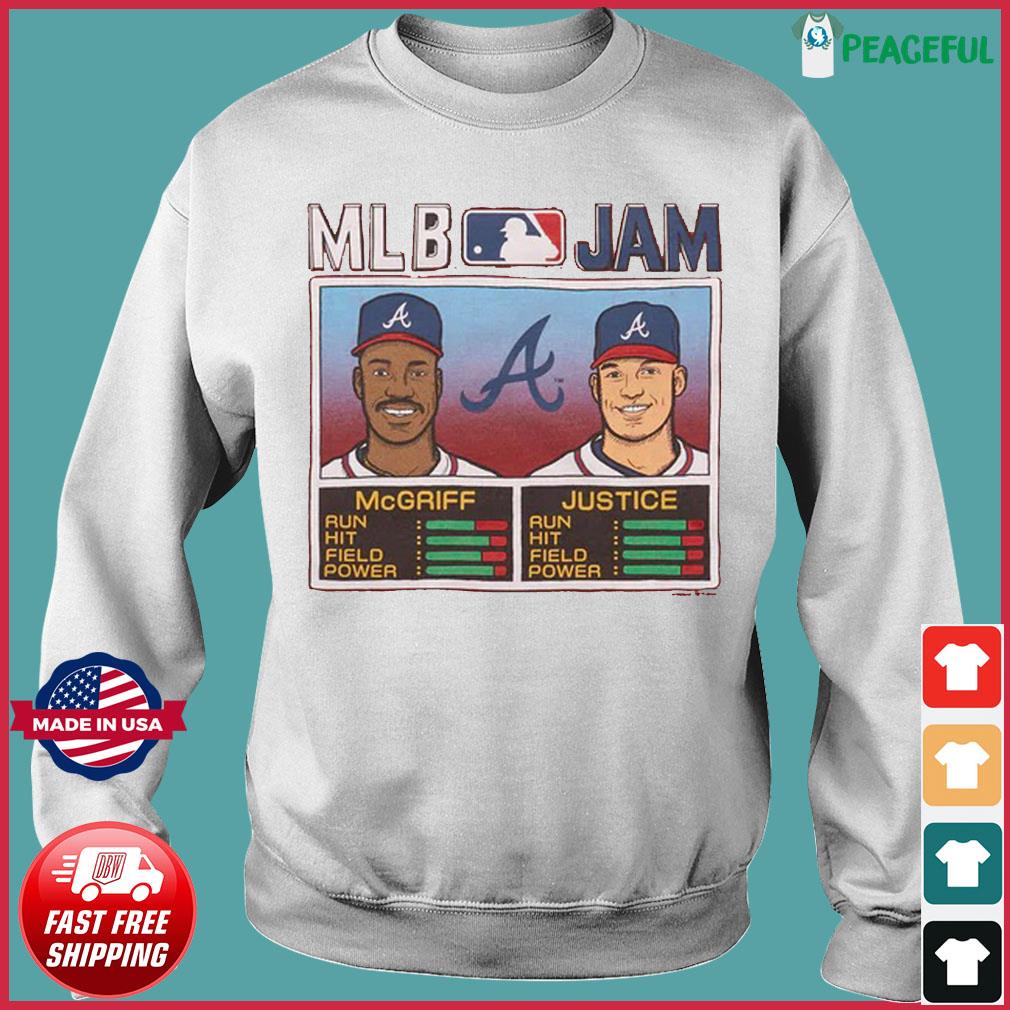 MLB Jam Braves McGriff and Justice shirt, hoodie, sweater, long