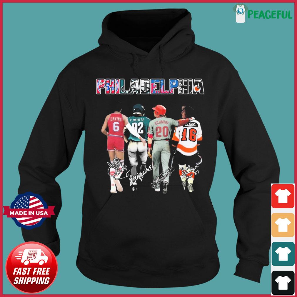 The Philadelphia Bobby Clarke Reggie White Mike Schmidt Julius Erving  signatures Abbey Road shirt, hoodie, sweater, long sleeve and tank top