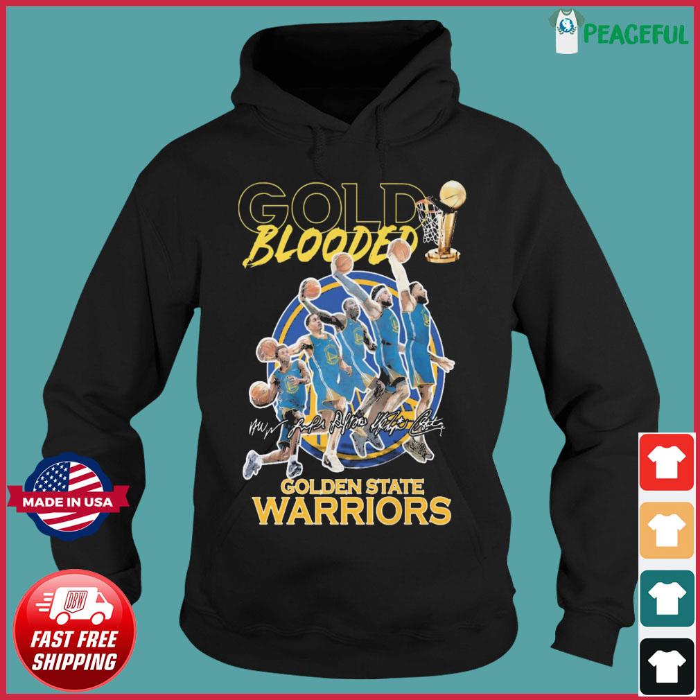 NBA Finals Gold Blooded Golden State Warriors Team Dunk Basketball Signatures Shirt Hoodie