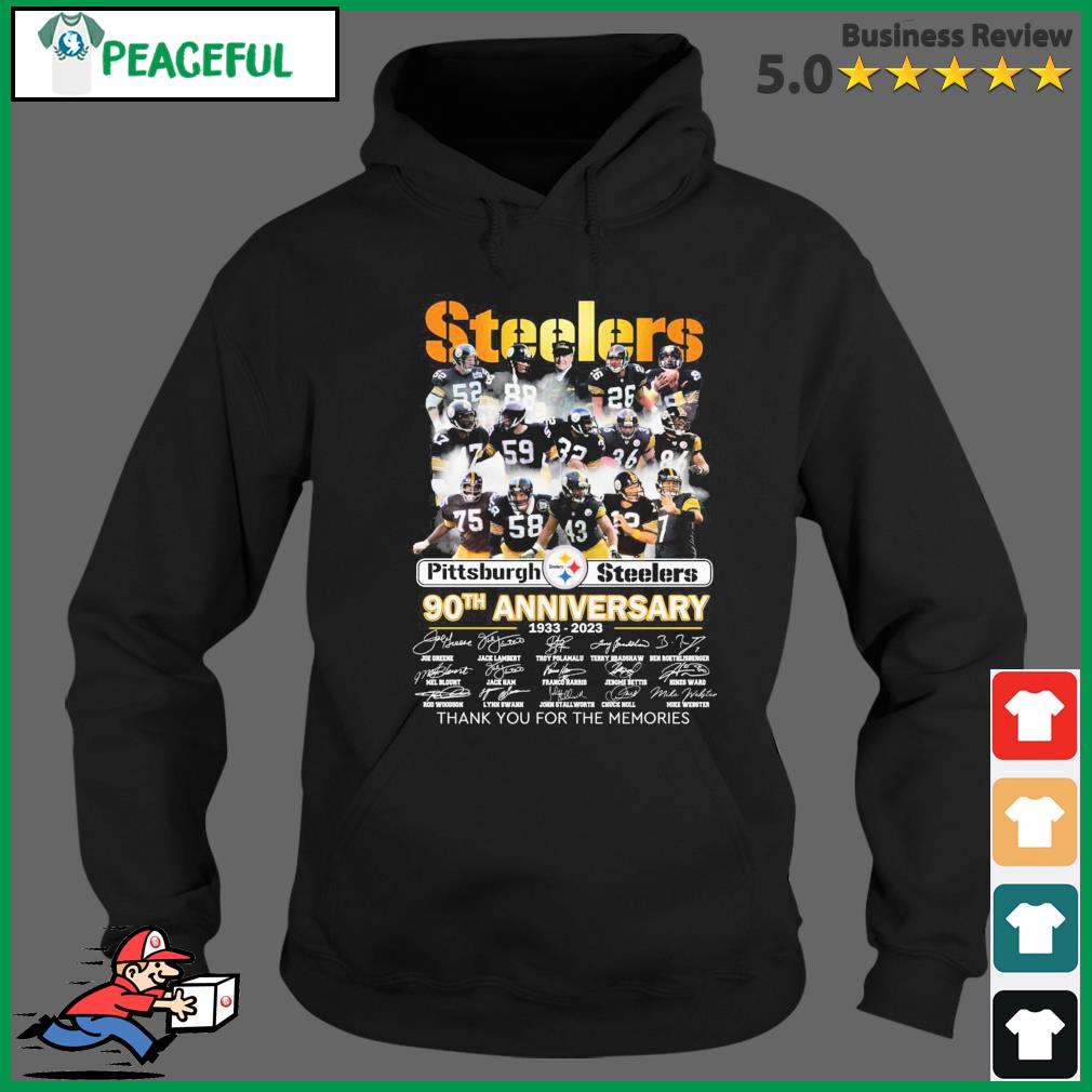 90th anniversary Pittsburgh Steelers 1933 2023 thank you for the memories  signatures shirt, hoodie, sweater, long sleeve and tank top