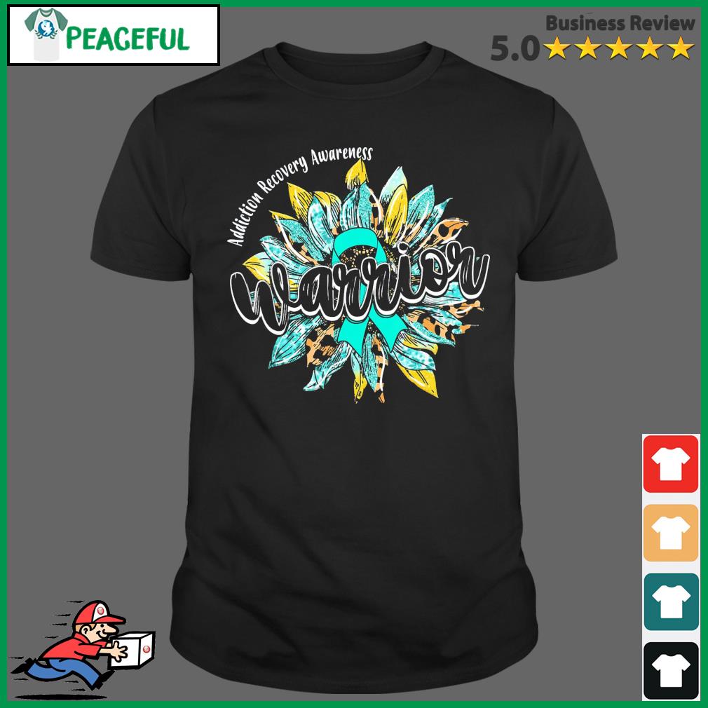 Leopard Sunflower Warrior Addiction Recovery Awareness Shirt