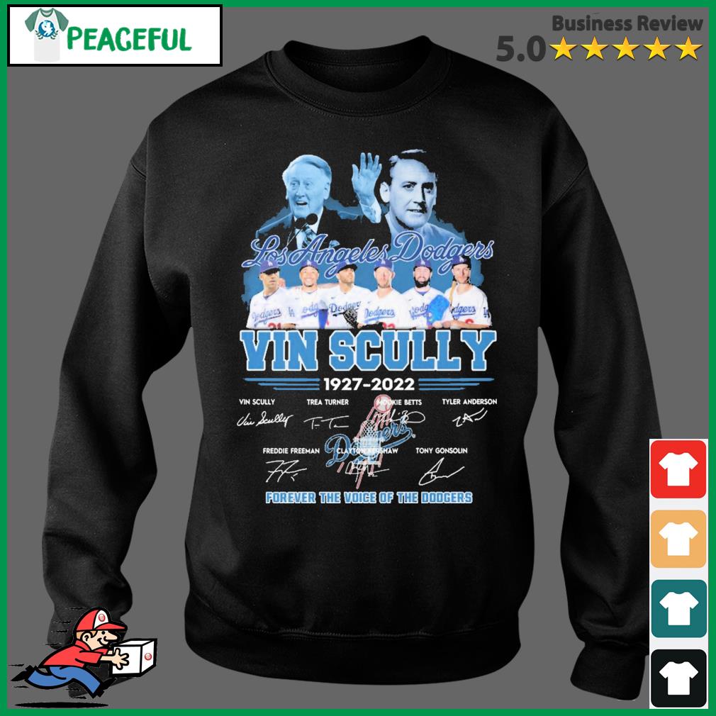 LA Dodgers Vin Scully Forever The Voice Of Dodgers 1927-2022 Signatures T- Shirt, hoodie, sweater, long sleeve and tank top