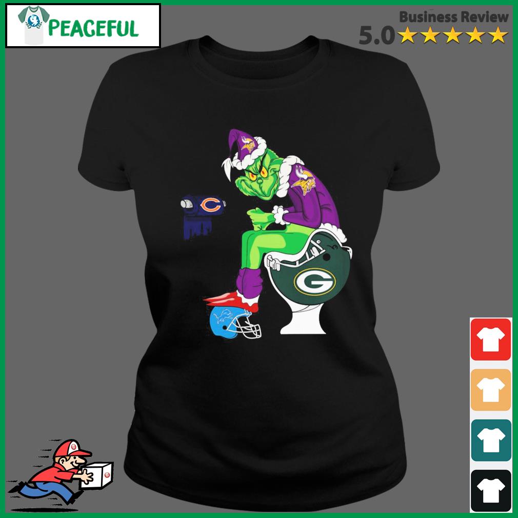 Green Bay Packers Grinch Santa Toilet Buffalo Bills Minnesota Vikings  Christmas shirt, hoodie, sweater, long sleeve and tank top